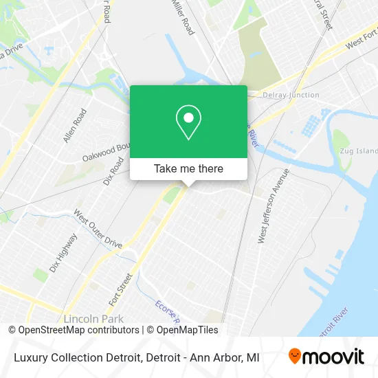 Luxury Collection Detroit map