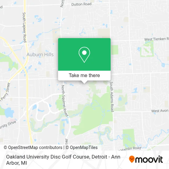 Oakland University Disc Golf Course map