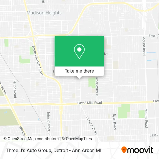 Three J's Auto Group map