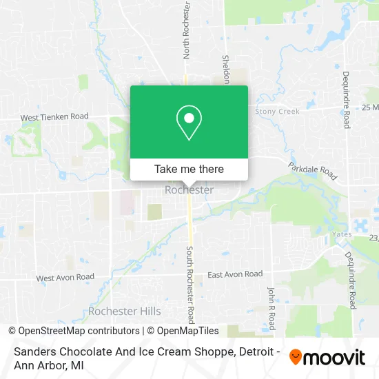 Sanders Chocolate And Ice Cream Shoppe map
