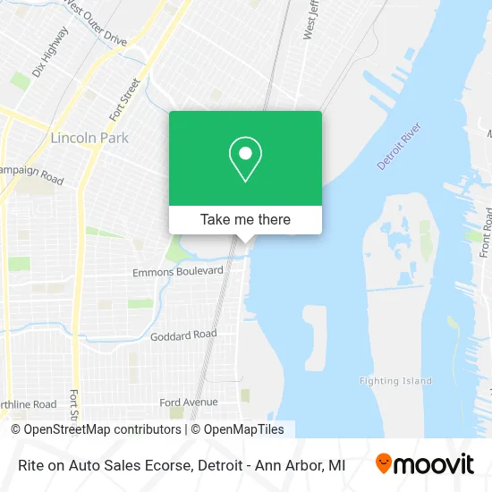 Rite on Auto Sales Ecorse map