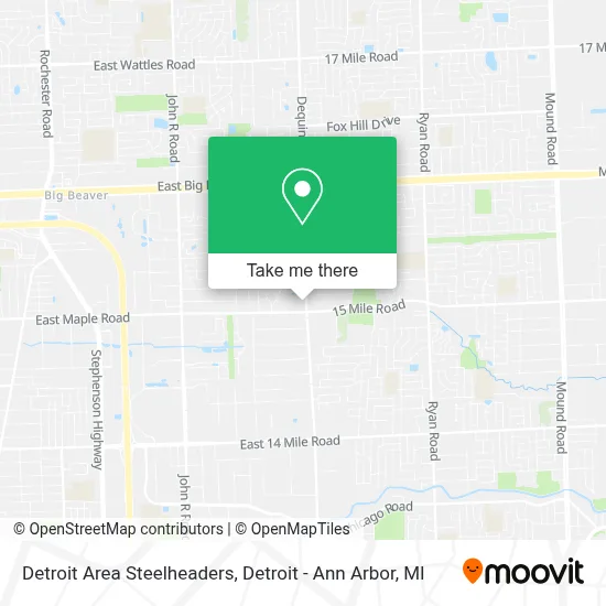 Detroit Area Steelheaders map