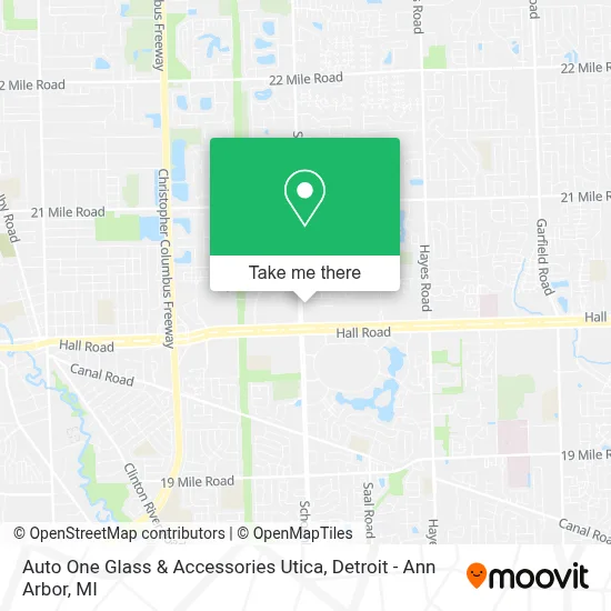 Auto One Glass & Accessories Utica map