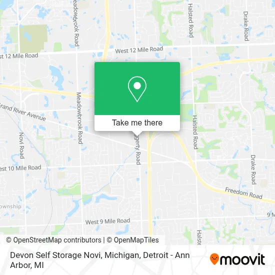 Devon Self Storage Novi, Michigan map