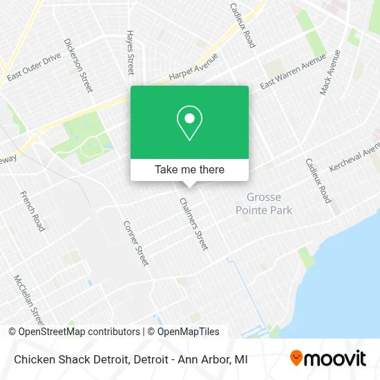 Chicken Shack Detroit map