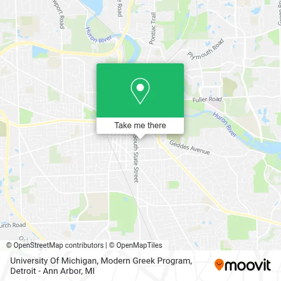 University Of Michigan, Modern Greek Program map