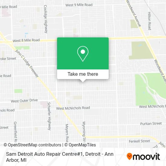 Sam Detroit Auto Repair Centre#1 map