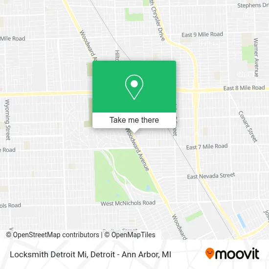 Locksmith Detroit Mi map