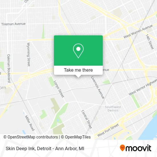 Skin Deep Ink map