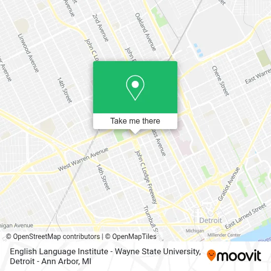 English Language Institute - Wayne State University map