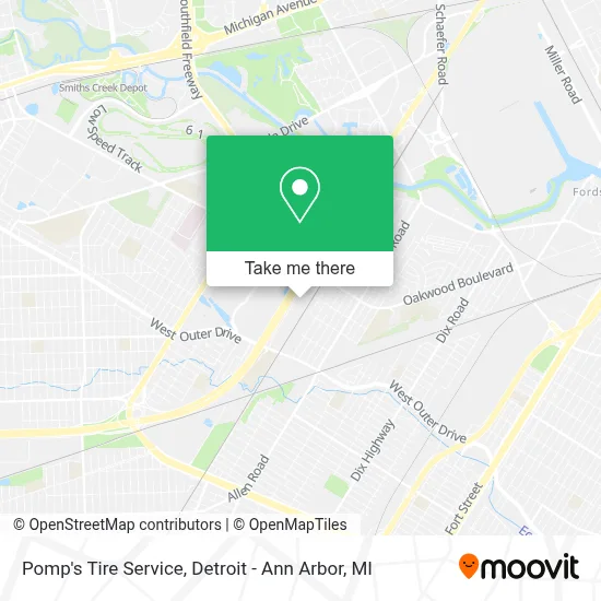 Pomp's Tire Service map