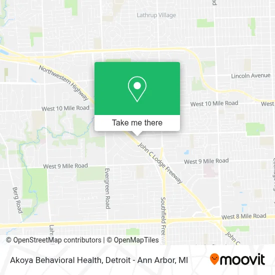 Akoya Behavioral Health map