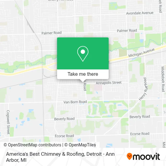 America's Best Chimney & Roofing map
