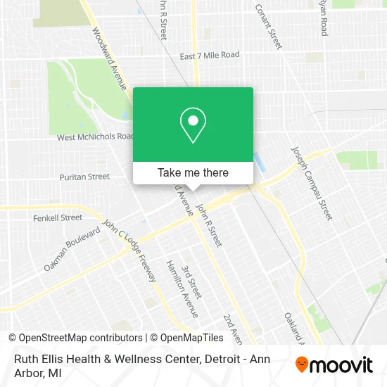 Ruth Ellis Health & Wellness Center map