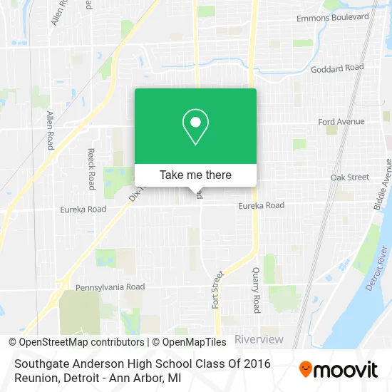 Southgate Anderson High School Class Of 2016 Reunion map