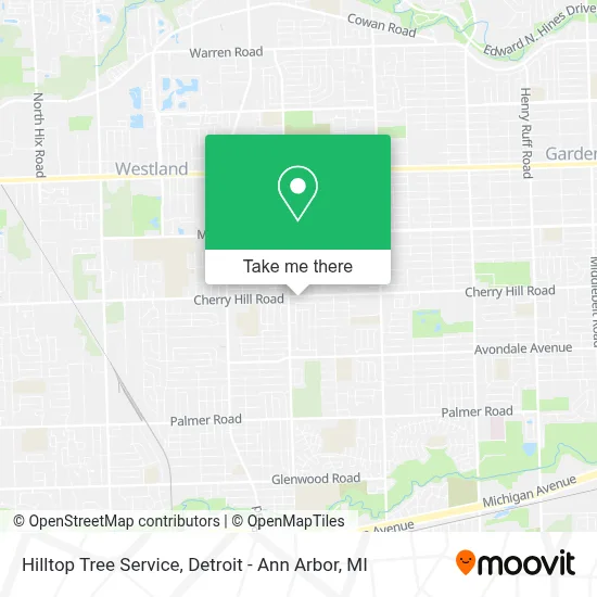 Hilltop Tree Service map