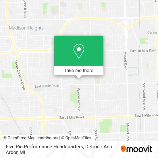 Five Pin Performance Headquarters map