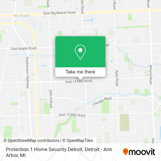 Protection 1 Home Security Detroit map