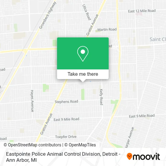 Eastpointe Police Animal Control Division map