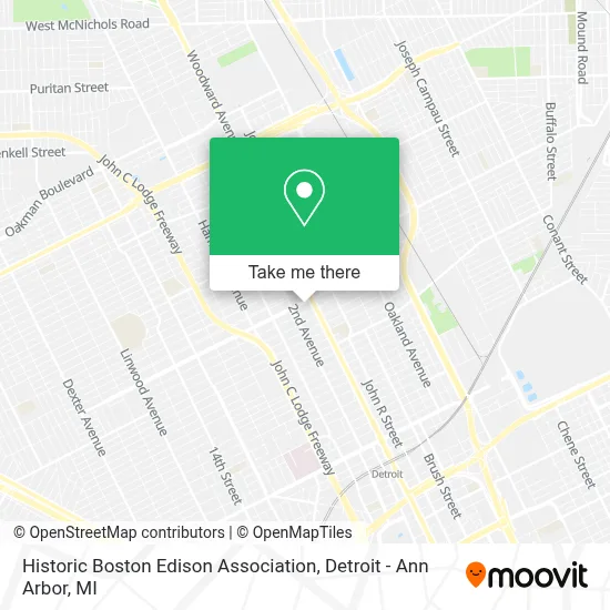 Historic Boston Edison Association map