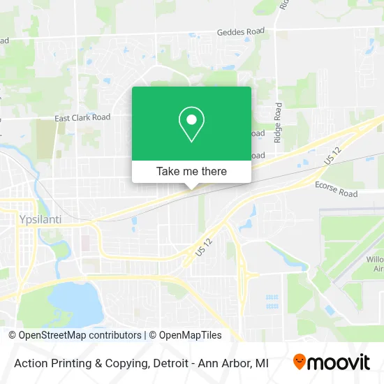 Action Printing & Copying map