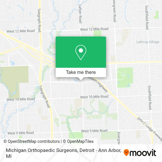 Michigan Orthopaedic Surgeons map