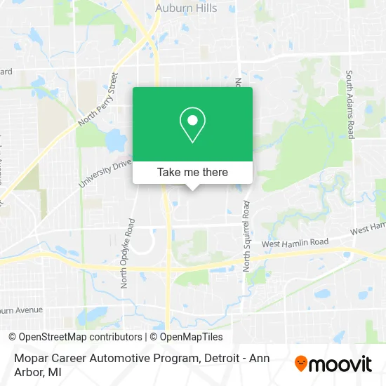 Mopar Career Automotive Program map