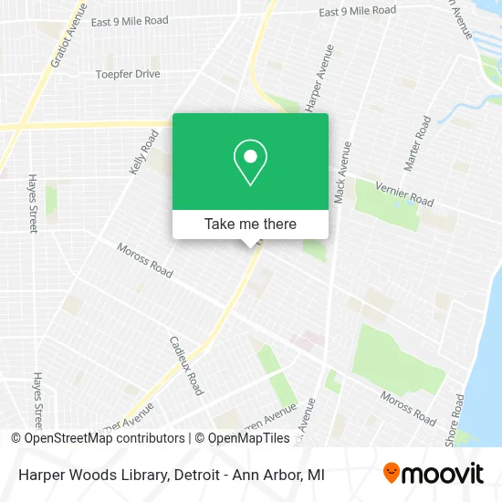 Harper Woods Library map