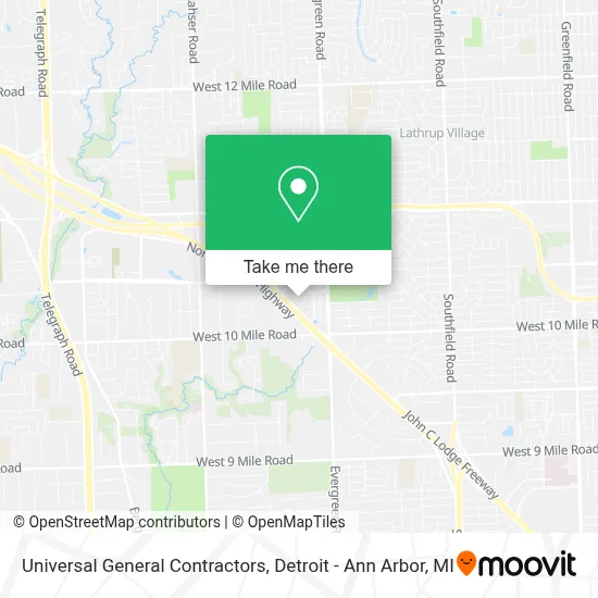 Universal General Contractors map