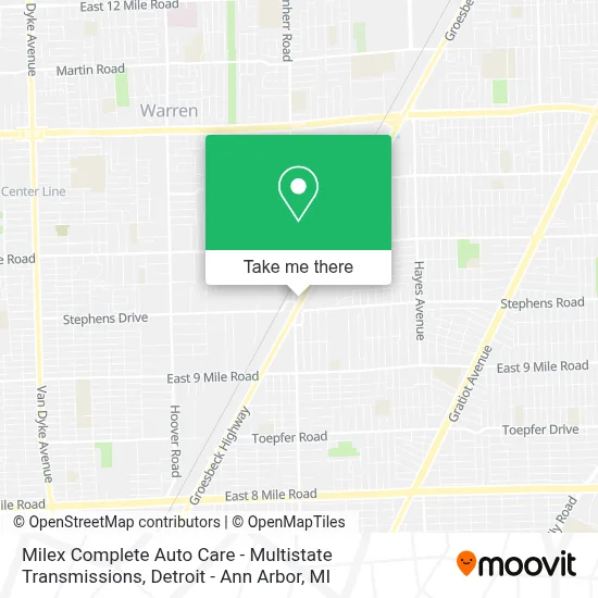 Milex Complete Auto Care - Multistate Transmissions map