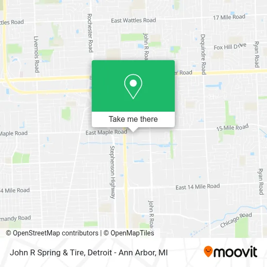 John R Spring & Tire map