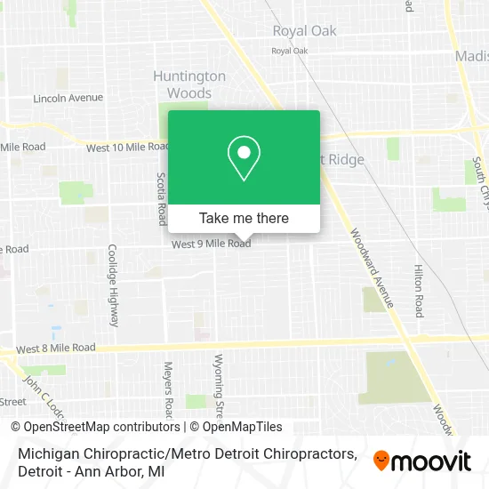 Michigan Chiropractic / Metro Detroit Chiropractors map