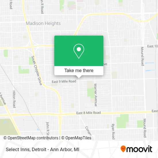 Select Inns map