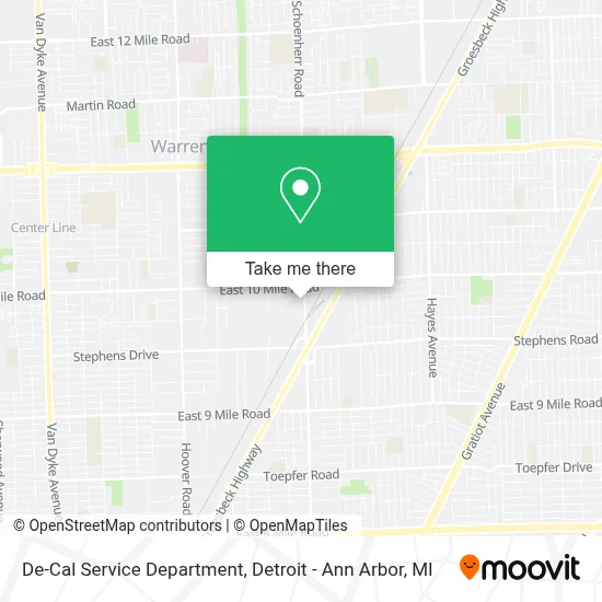 De-Cal Service Department map