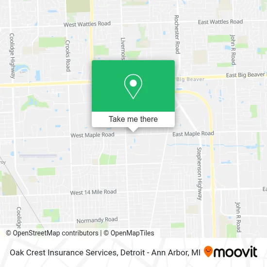 Oak Crest Insurance Services map