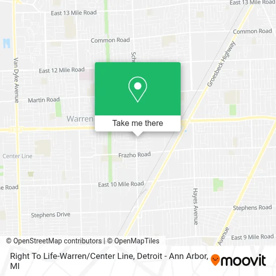 Right To Life-Warren / Center Line map