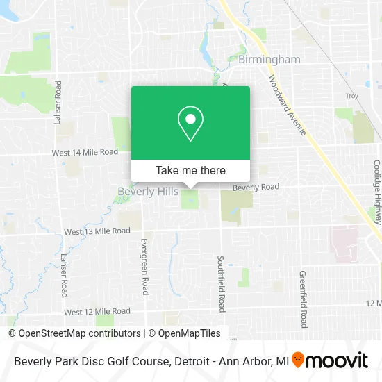 Beverly Park Disc Golf Course map