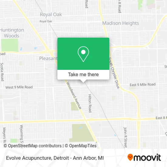 Evolve Acupuncture map