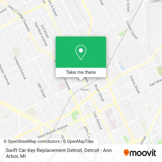 Swift Car Key Replacement Detroit map