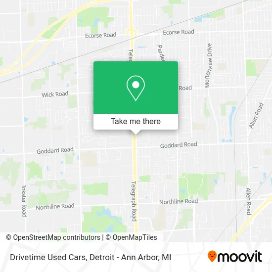 Drivetime Used Cars map