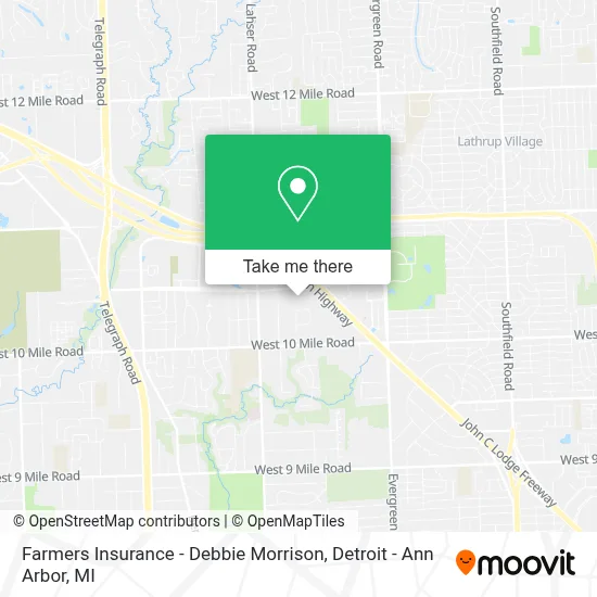 Farmers Insurance - Debbie Morrison map