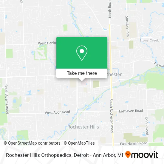 Rochester Hills Orthopaedics map