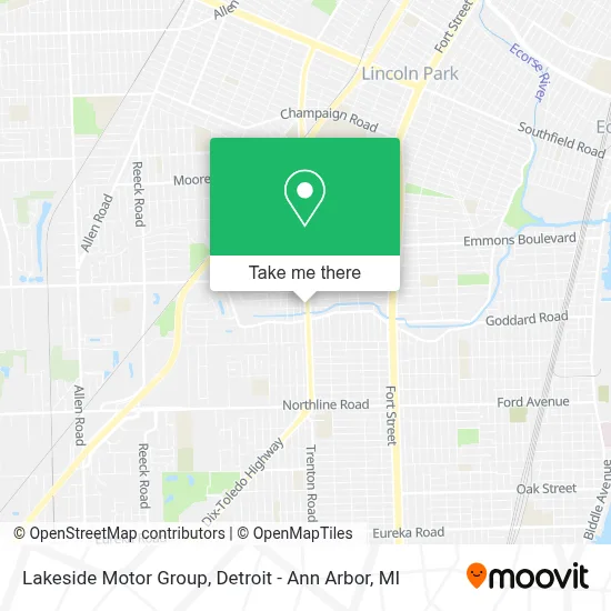 Lakeside Motor Group map