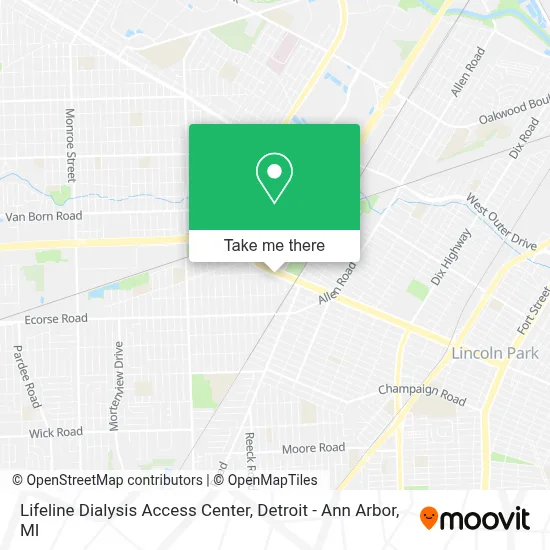 Lifeline Dialysis Access Center map