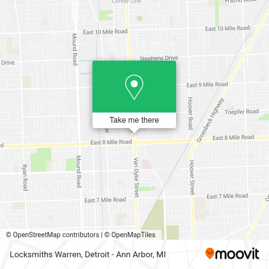 Locksmiths Warren map