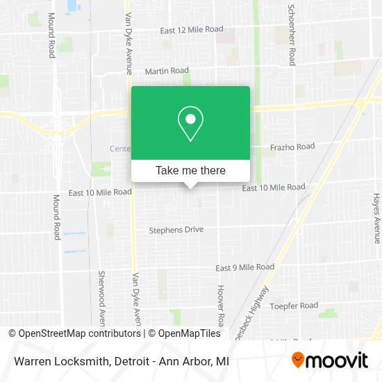 Warren Locksmith map