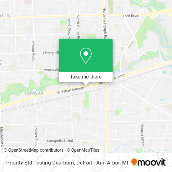 Priority Std Testing Dearborn map