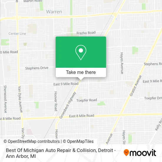 Best Of Michigan Auto Repair & Collision map