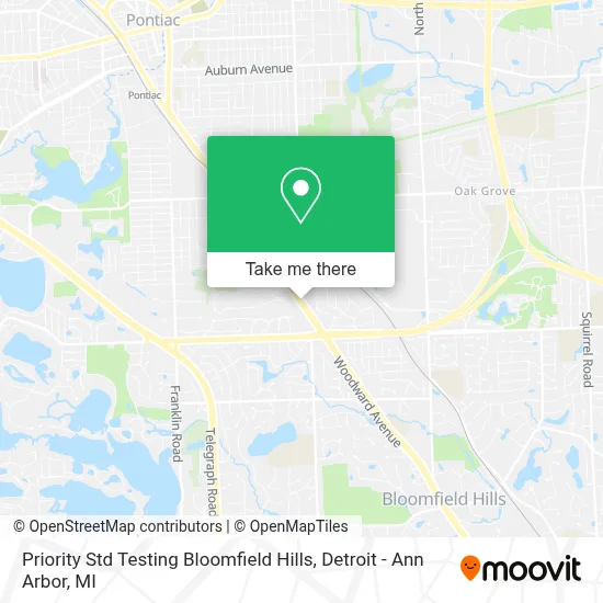 Priority Std Testing Bloomfield Hills map