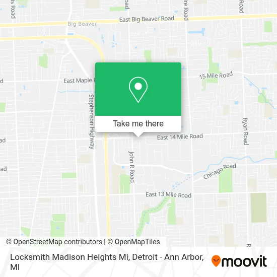 Locksmith Madison Heights Mi map